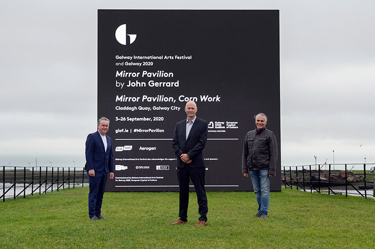 Flogas and Galway Internal Arts Festival team in Galway city at the Mirror Pavilion